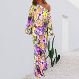 Ensemble de Robes Asymétriques au Motif Abstrait