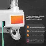 Stérilisateur de brosse à dents intelligent à lumière UV, distributeur de dentifrice à monter sur le mur
