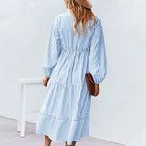 Robe à Manches Longues avec Imprimé Rayé