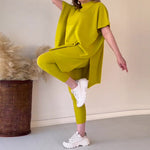 Ensemble deux pièces en tricot extensible pour femmes
