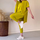 Ensemble deux pièces en tricot extensible pour femmes