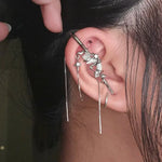 Boucles d'oreilles diamant avec étoile et lune