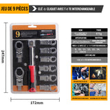 Jeu de Clés à Cliquet Détachables