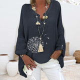 Chemise grande taille en coton lin Dandelion