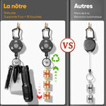 Porte-clés rétractable robuste
