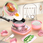 Jeu de Cuisine Miniature Réel pour Enfants - Ensemble de 22 Pièces