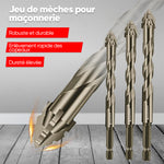 Foret excentrique denté à quatre lames