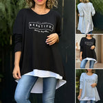 Lettre Col rond Faux T-Shirt deux pièces