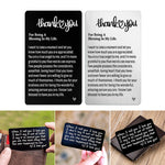 " I LOVE YOU " Carte métal gravée pour portefeuille