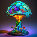 Lampe de table en verre teinté série de plantes