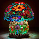 Lampe de table en verre teinté série de plantes