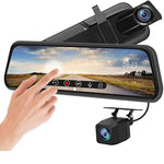 10 » Mirror Dash Cam Caméra avant et arrière Vision nocturne 1080P Touch Screen Car Recorder