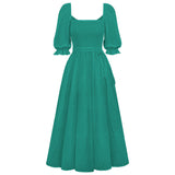 Robe bandeau à manches lanterne