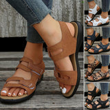 Sandales Plates en Cuir pour Femmes avec Soutien de la Voûte Plantaire