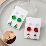 Boucles d'oreilles en perles avec fleurs de Noël