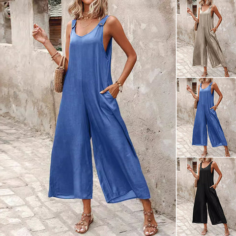 Combinaison en faux denim Tencel avec boutons au dos