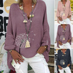 Chemise grande taille en coton lin Dandelion