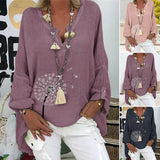 Chemise grande taille en coton lin Dandelion