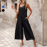Combinaison en faux denim Tencel avec boutons au dos