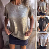 T-shirt à manches courtes avec feuille d'or