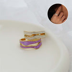 Bague géométrique en émail