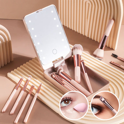 Set de pinceaux 14 pièces avec lumière LED