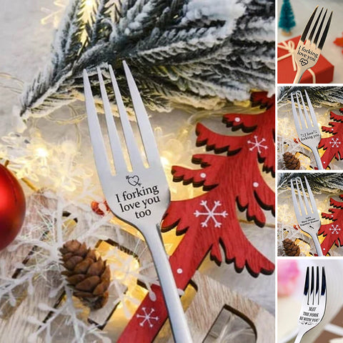 Histoire d'amour fourchette en acier inoxydable