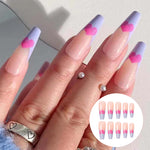 Ongles violets à motif de cœur de style ballet(24pièces)