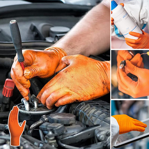 Gants en nitrile orange(50pcs)