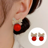 Boucles d'oreilles en perles papillon rouges