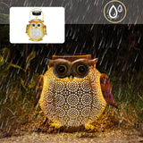 Lampe de jardin solaire en métal Hibou