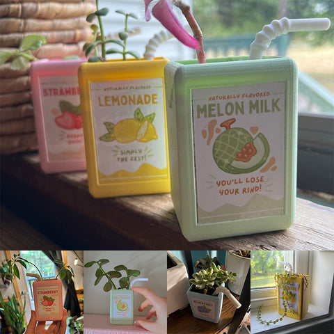 Jardinière en carton de jus de fruit