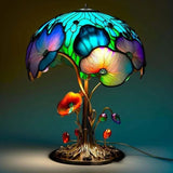 Lampe de table en verre teinté série de plantes
