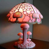Lampe de table en verre teinté série de plantes