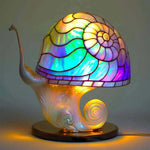 Lampe de table en verre teinté série de plantes