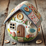 Kit de bricolage pour la maison de l'œuf en feutre patchwork
