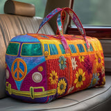 Sac de Voyage Matelassé à Motif Floral