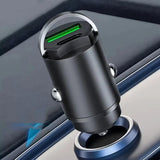 Chargeur de voiture rapide invisible avec anneau de traction en métal