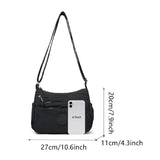 Sac bandoulière tendance uni à multiples poches zippées