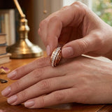 Bague tournante à une rangée de diamants