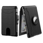 Fentes à cartes en cuir Pu pour AirTag, style homme d'affaires
