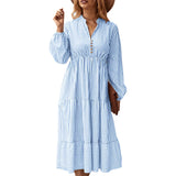 Robe à Manches Longues avec Imprimé Rayé