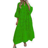Robe en dentelle à manches évasées et col en V