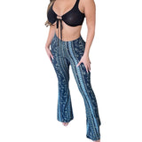 Micro-pantalon skinny à motif floral vintage