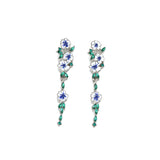 Boucles d'oreilles en chaîne à fleurs bleues