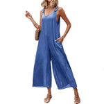 Combinaison en faux denim Tencel avec boutons au dos