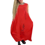 Robe longue décontractée sans manches à imprimé abstrait