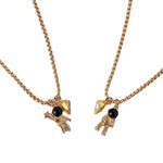 Collier Couple Spaceman Pendentif aimanté