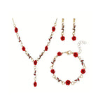 Ensemble de bijoux élégant avec collier et boucles d'oreilles en forme de fleur de rose