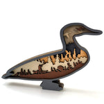 Ornement canard en bois sculpté